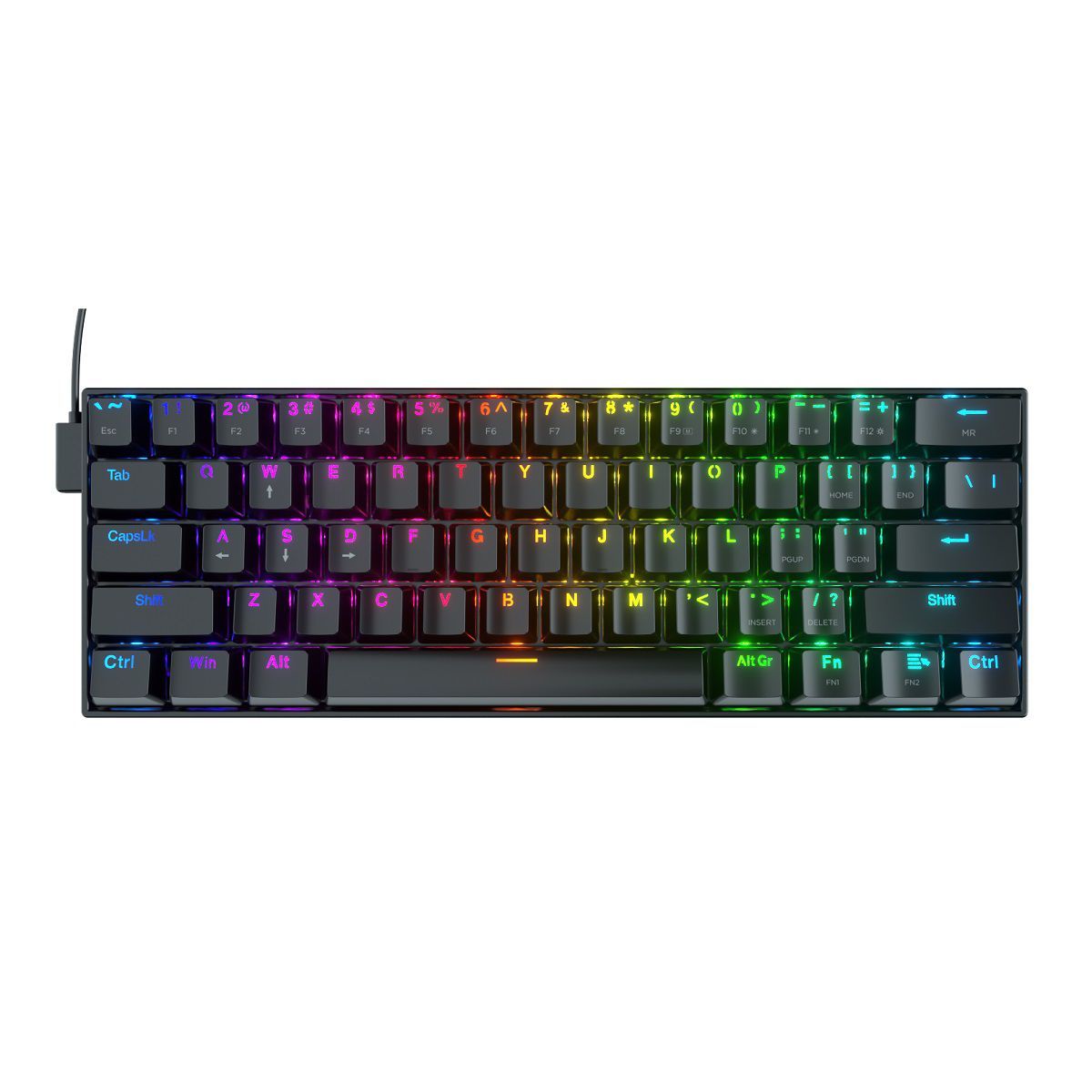 REDRAGON - Redragon - Teclado Dragonborn K630 RGB 60 Switch Red Español  Black