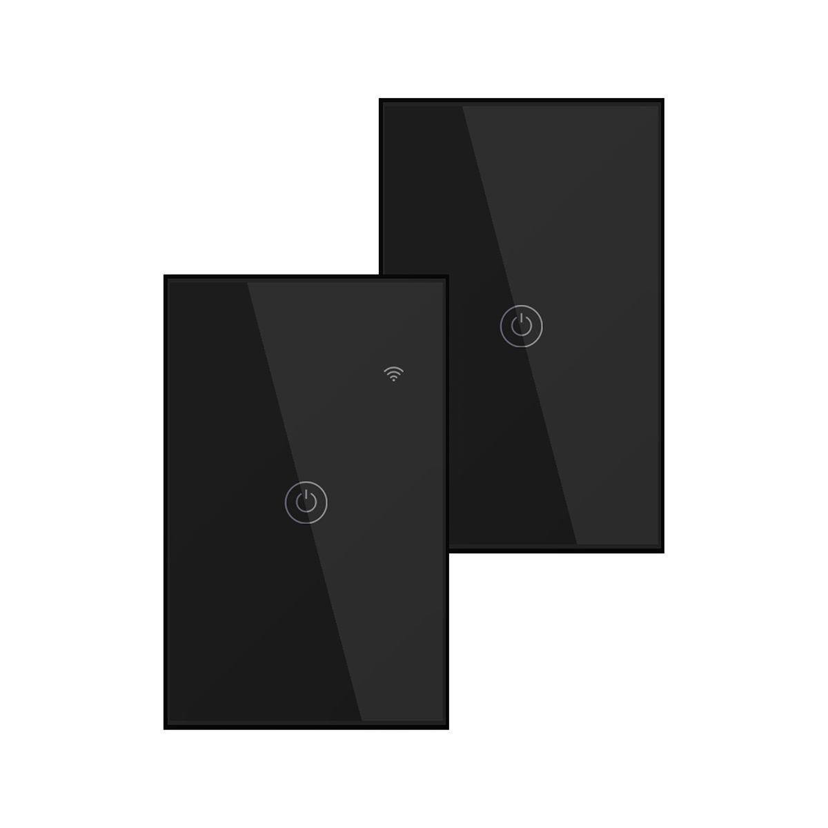 OEM - Conmutador Inteligente Wifi 1 Botón Negro Pack 2 Unidades