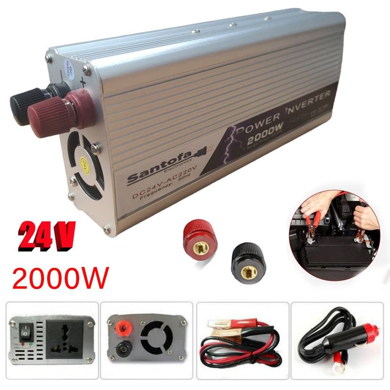 SANTOFA ELECTRONICS - Inversor de Corriente Para Auto de 24v a 220v Usb 2000w SANTOFA