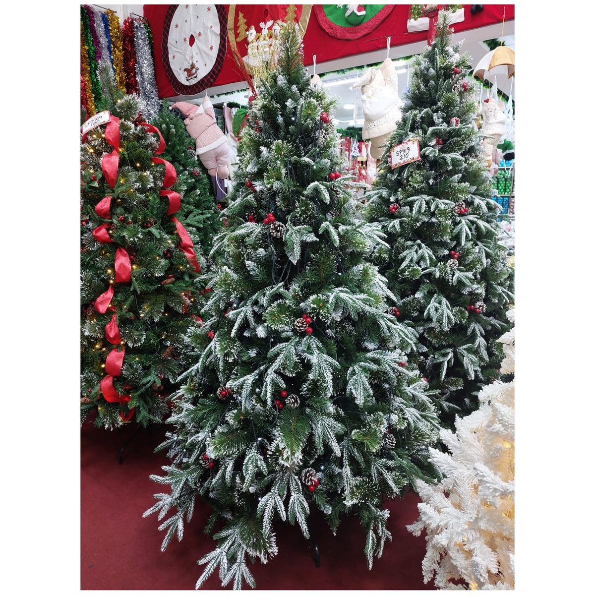 GENERICO - Árbol de Navidad 180 cm Premium verde con piñas y cerezas