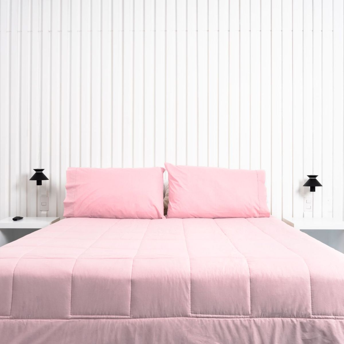 COBITEX HOME - Sábanas + Plumón Hipoalergénico + Funda Plumón King Rosado 100 Algodón