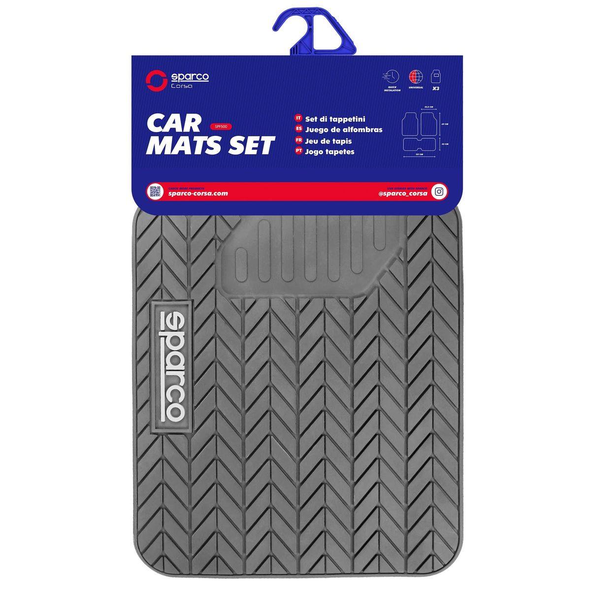 GENERICO - Piso Alfombra Sparco Corsa Auto Camioneta Original Spf501gr