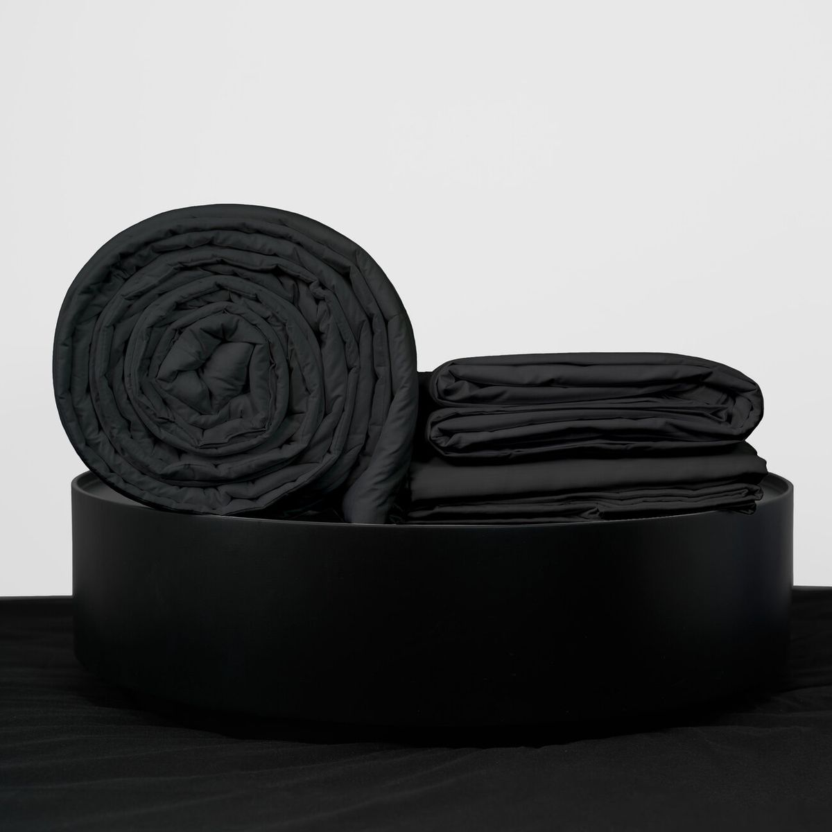 COBITEX HOME - Sábanas + Plumón Hipoalergénico + Funda Plumón Queen Negro 100 Algodón