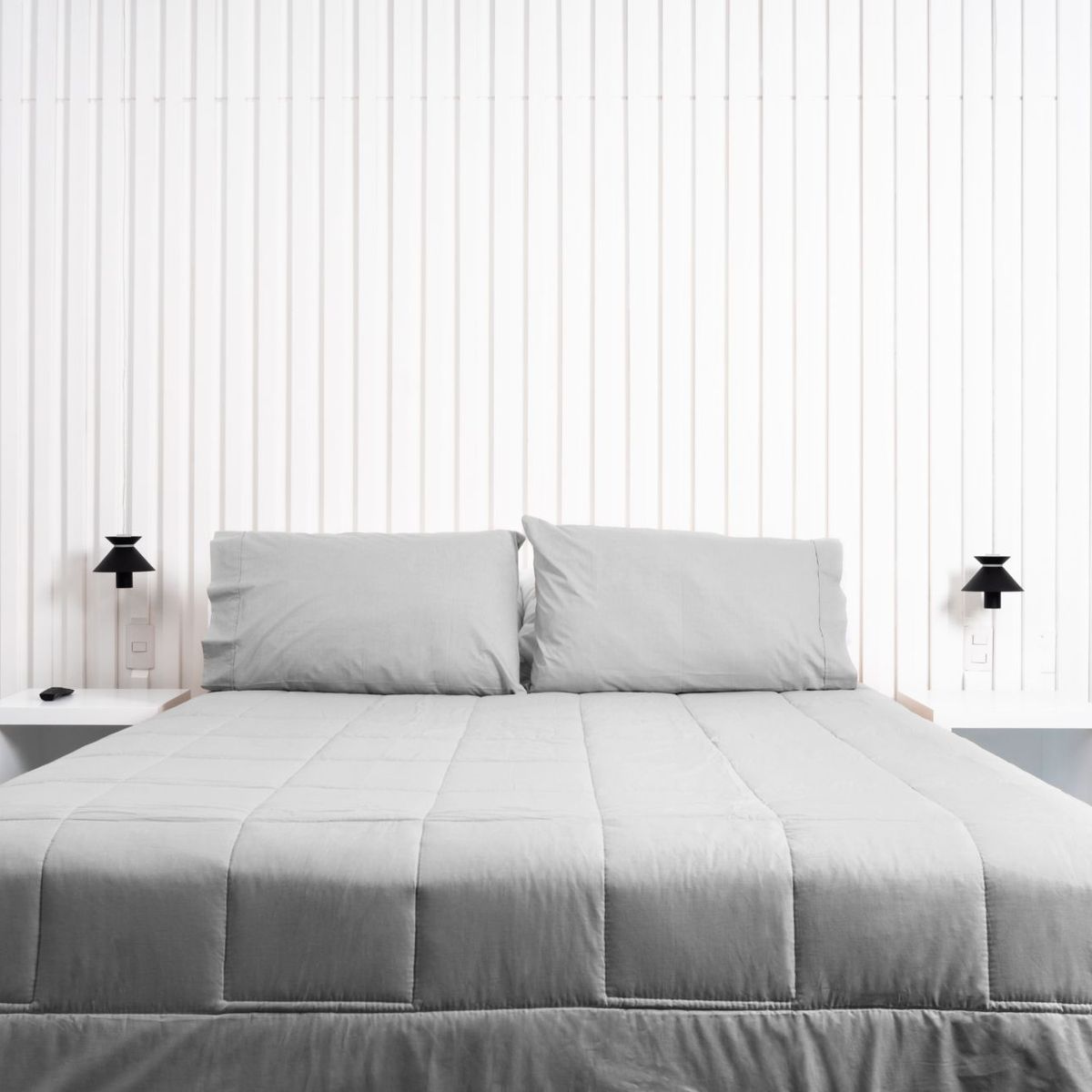 COBITEX HOME - Sábanas + Plumón Hipoalergénico + Funda Plumón 1 Plaza Gris 100% Algodón.