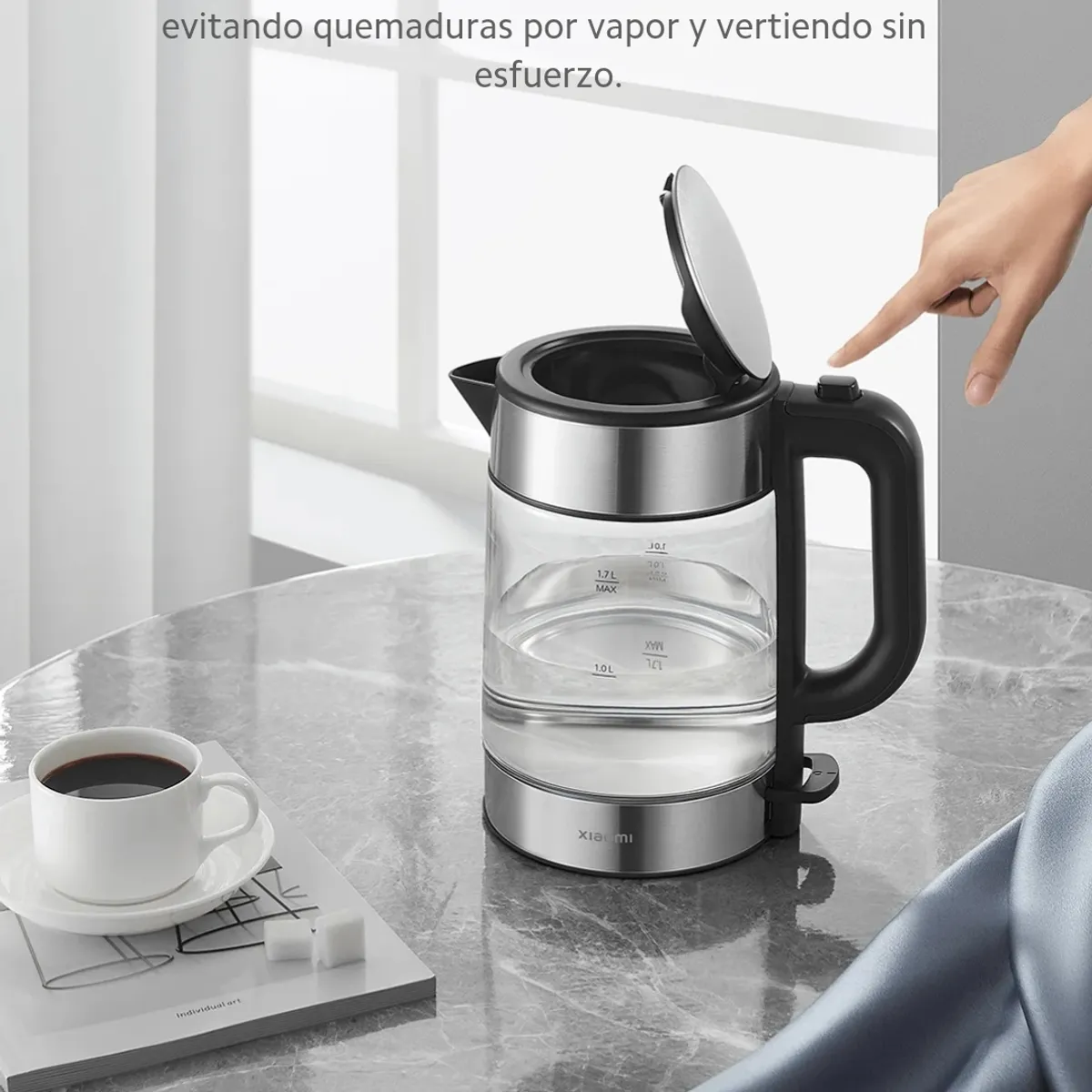 XIAOMI - Hervidora Eléctrica Xiaomi Glass kettle 2200W - Negro