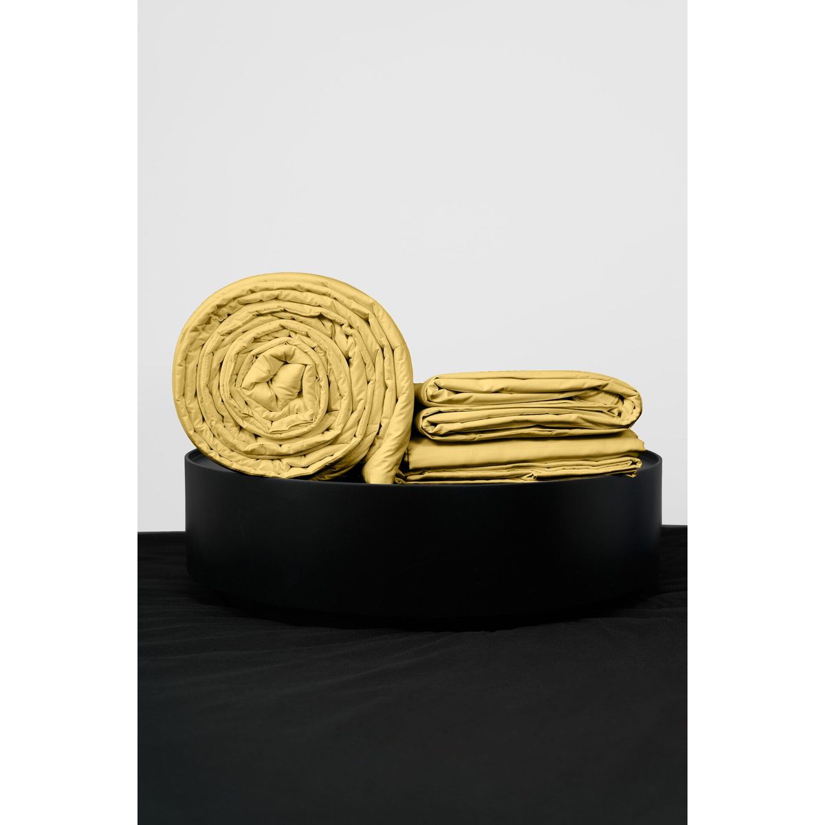 COBITEX HOME - Sábanas + Plumón Hipoalergénico + Funda Plumón 2 Plazas Amarillo 100% Algodón