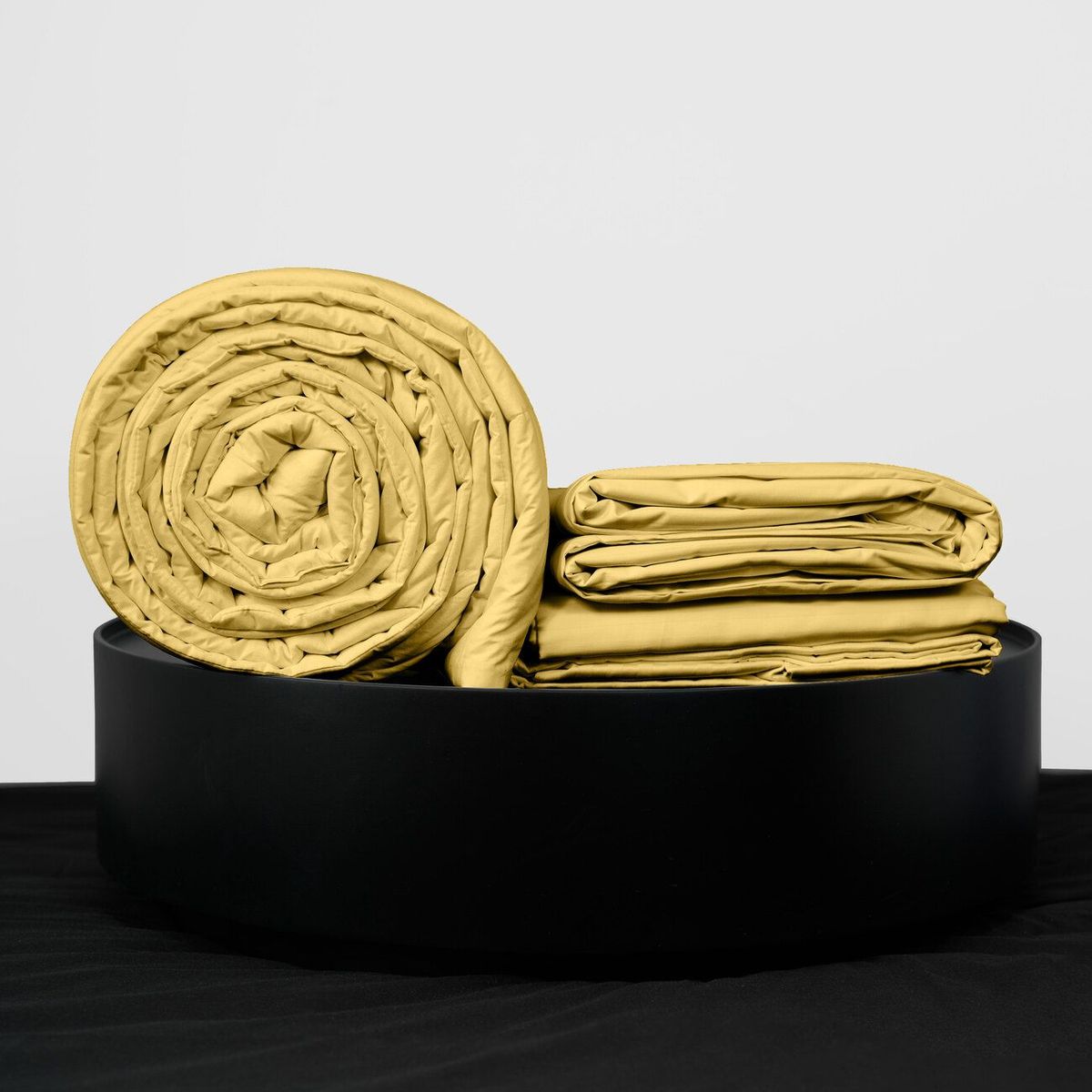 COBITEX HOME - Sábanas + Plumón Hipoalergénico + Funda Plumón 1.5 Plazas Amarillo 100% Algodón