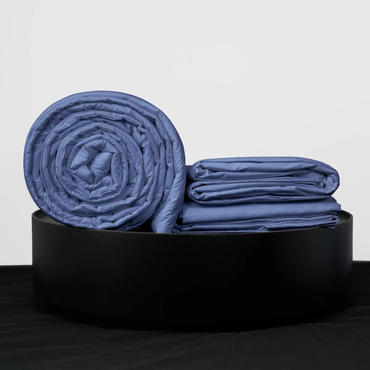 COBITEX HOME - Sábanas + Plumón Hipoalergénico + Funda Plumón 1.5 Plazas Azul Acero 100% Algodón