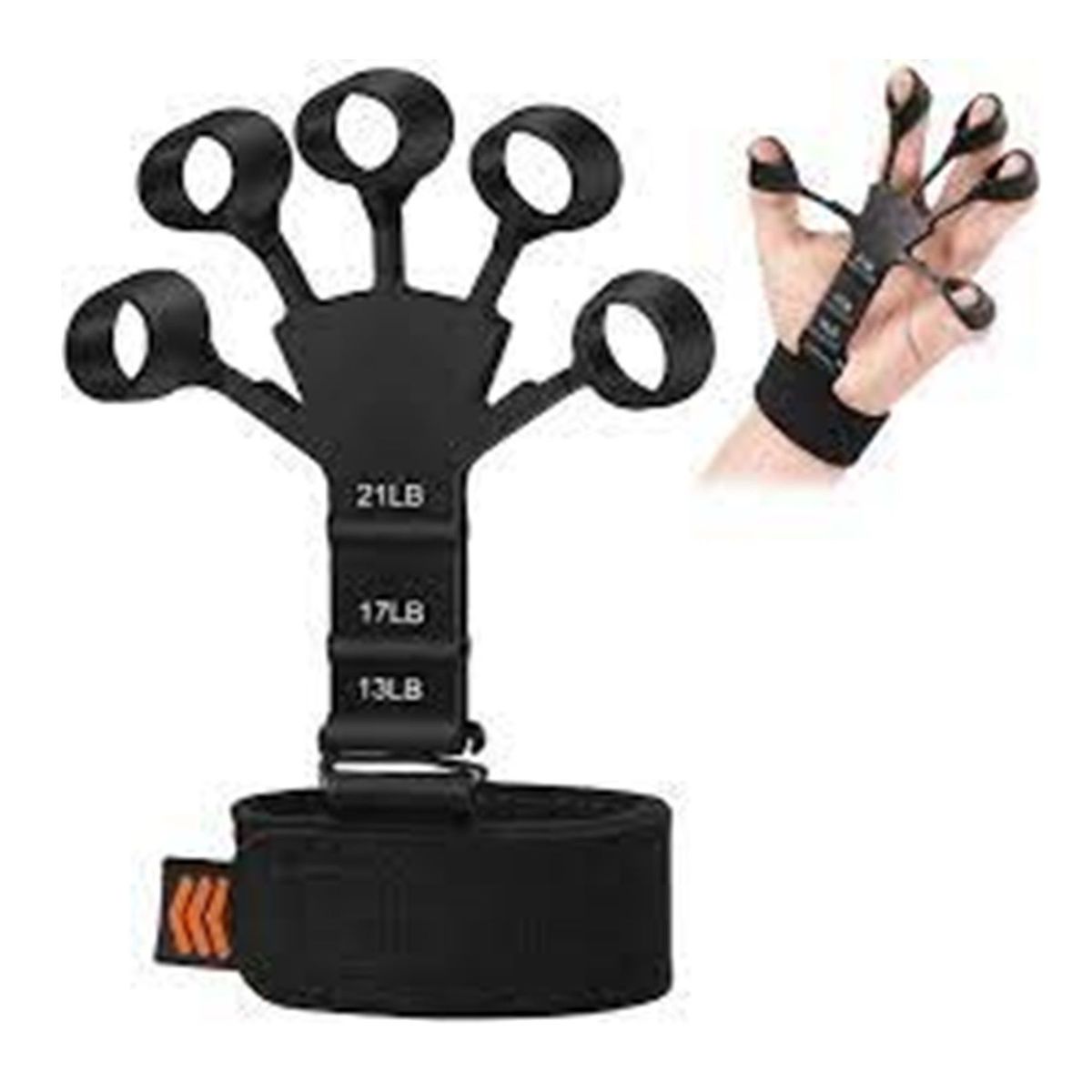 ALPHA GYM - Ejercitador de dedos y antebrazos Finguer Grip black Fuerza