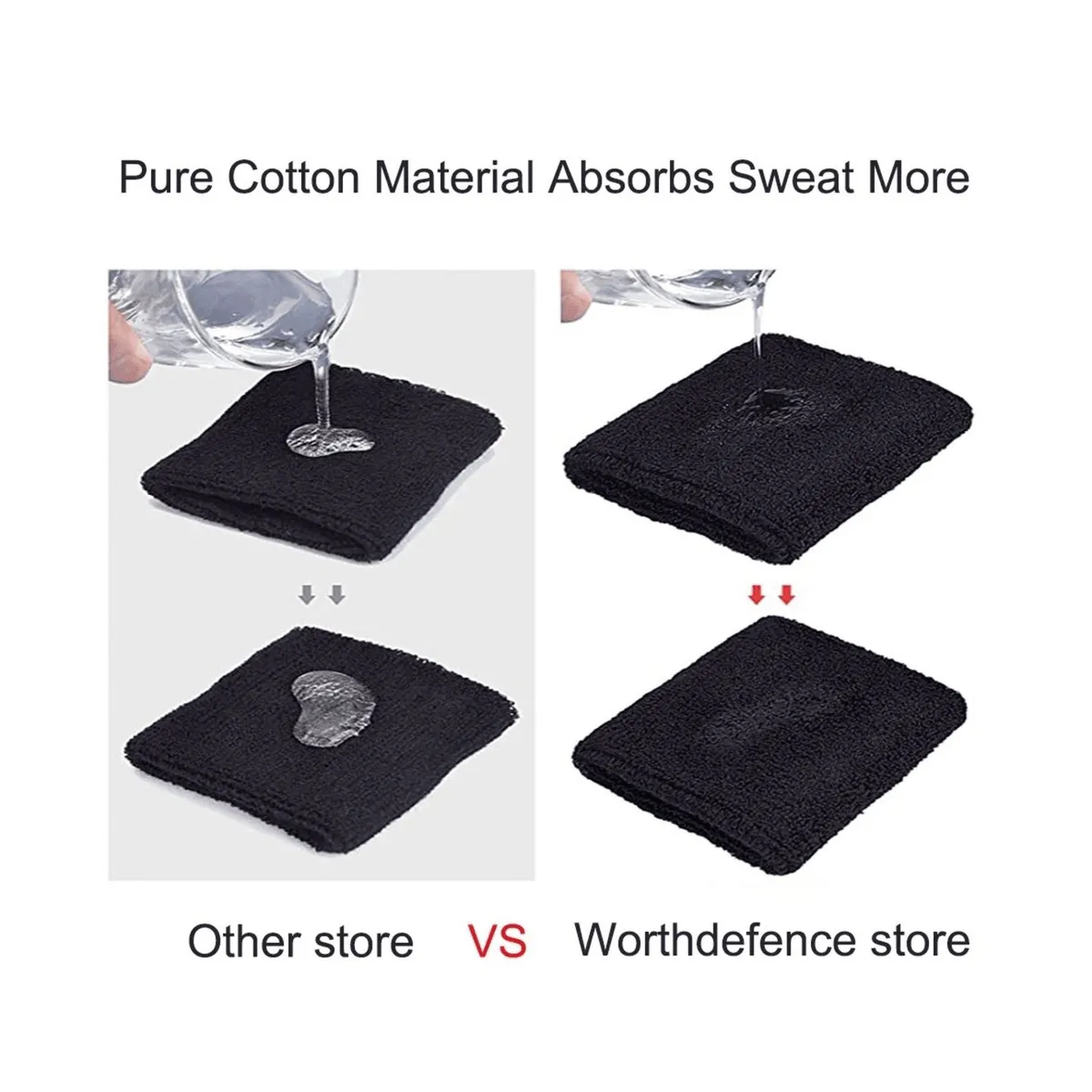 ALPHA GYM - Muñequeras deportivas absorbentes Negro