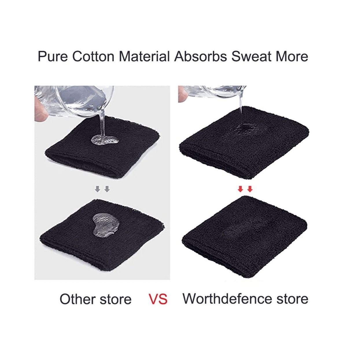 ALPHA GYM - Muñequeras deportivas absorbentes Rojo