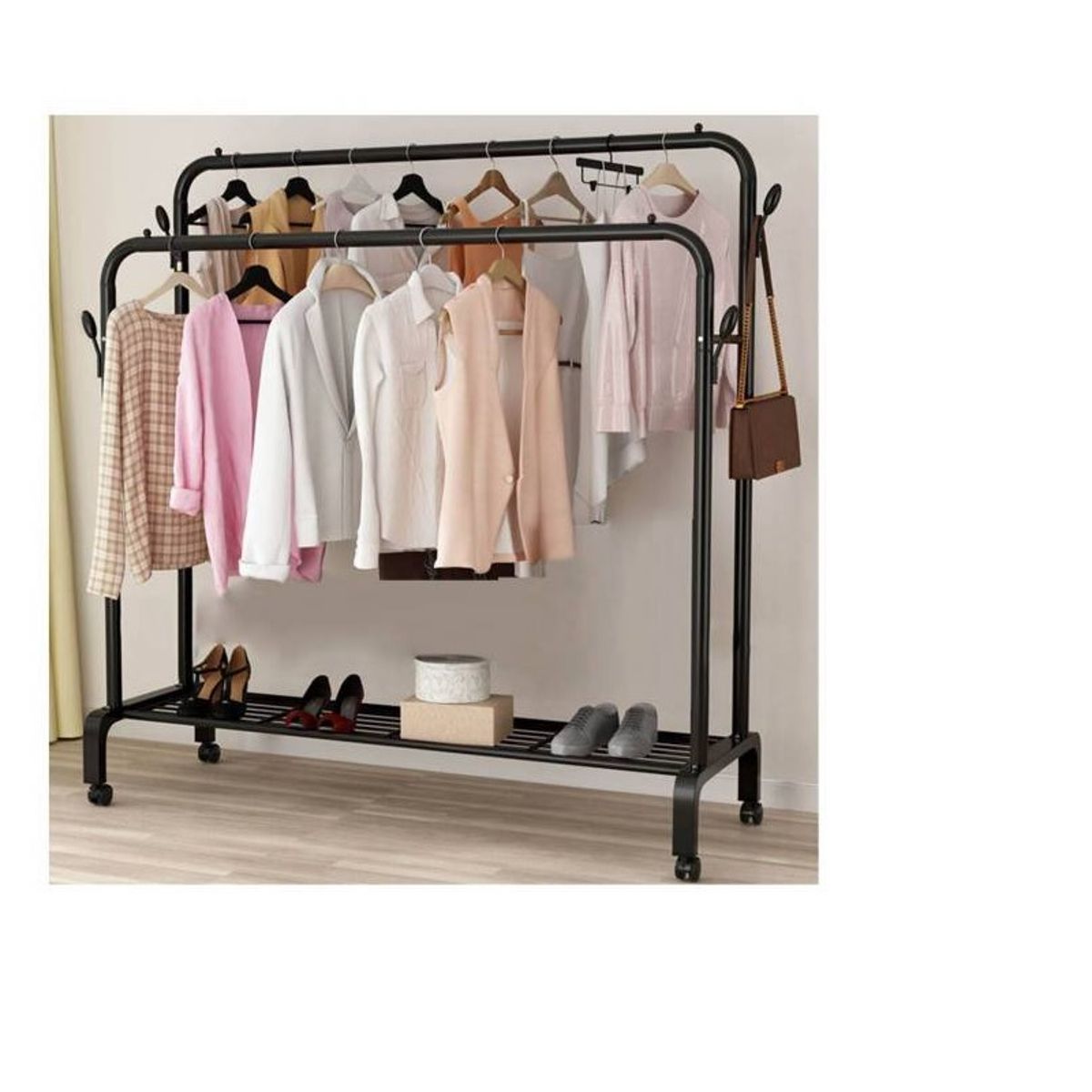 GENERICO - Estante Organizador Ropa Perchero Con Ruedas PB