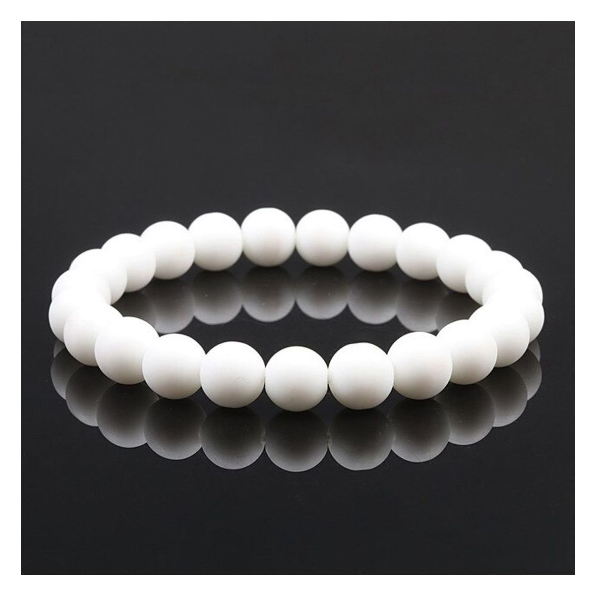 GENERICO - Pulsera Piedras Naturales Onix Blanco - Unisex