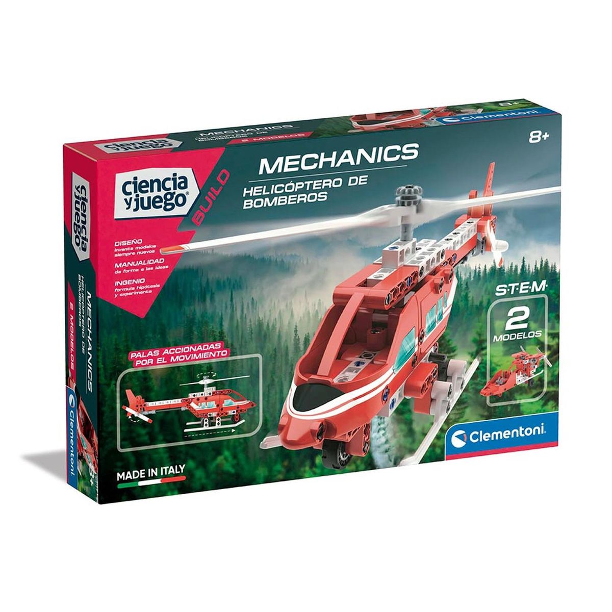 CLEMENTONI - Clementoni Ciencia y Juego Build - Helicóptero de Bomberos