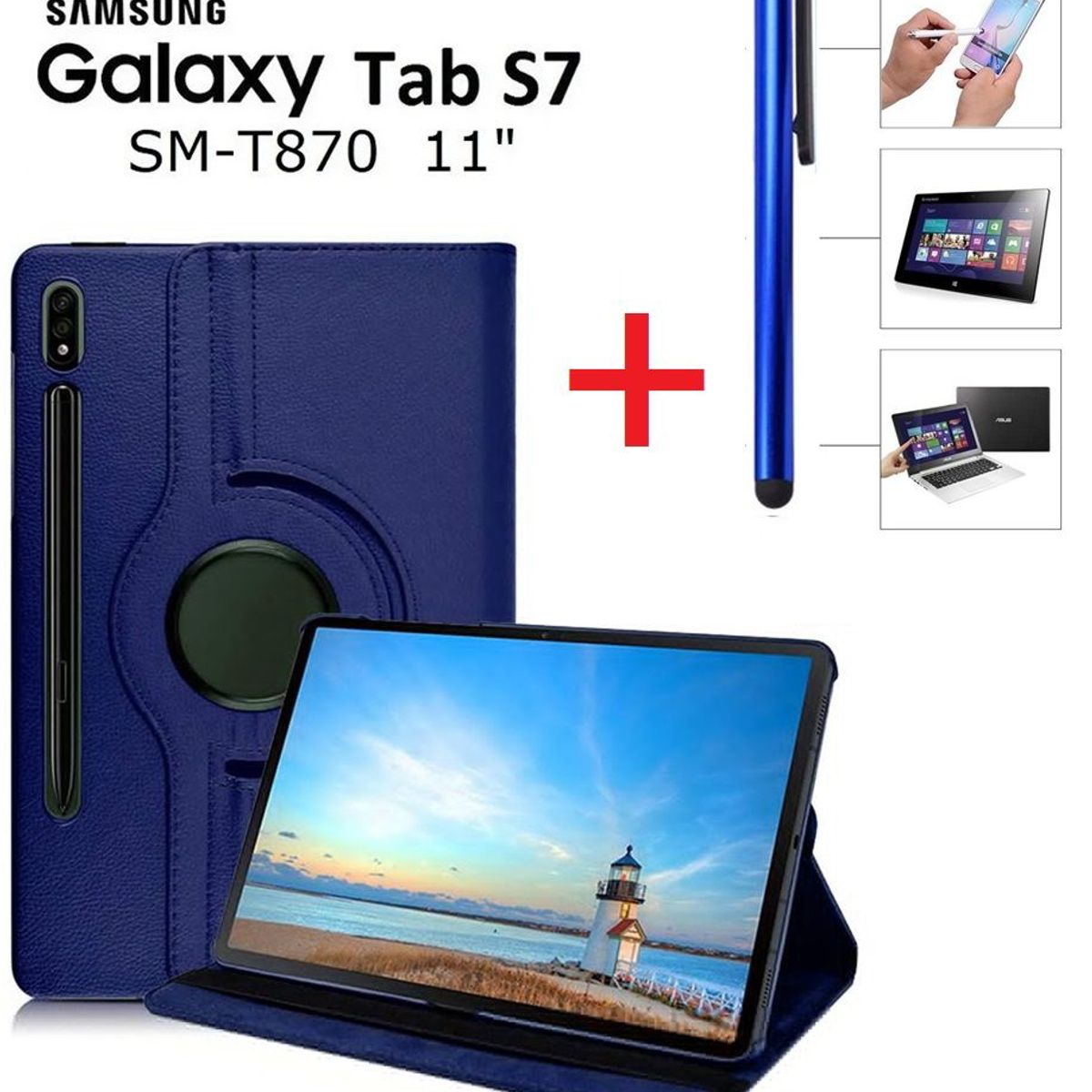 GENERICO - Funda Giratoria 360° + Lapiz Tactil para Samsung Tab S7 11.0 SM-T870