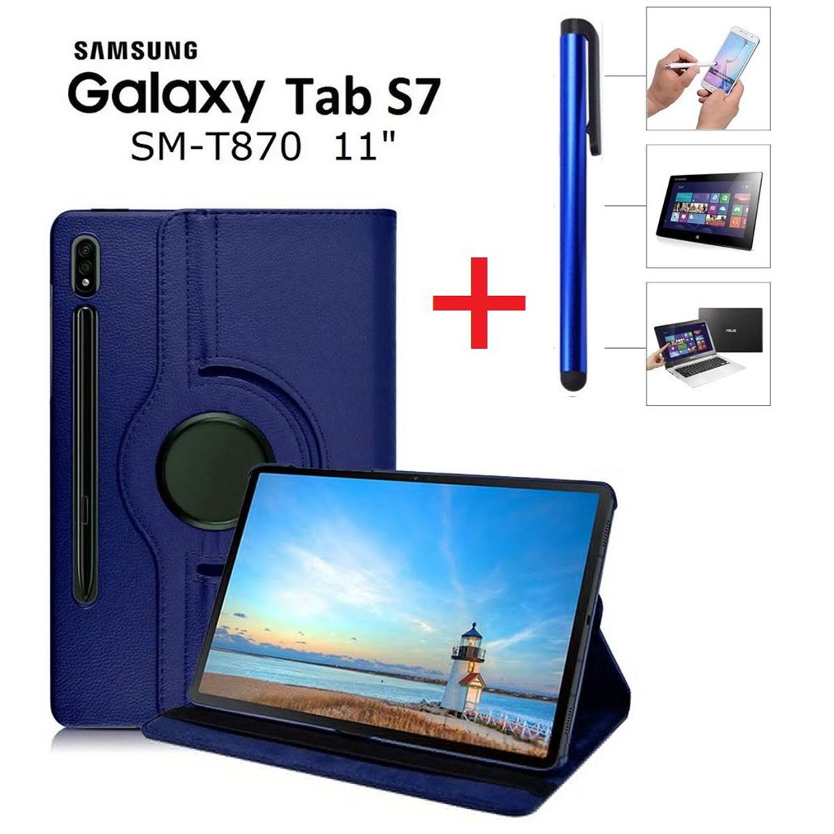GENERICO - Funda Giratoria 360° + Lapiz Tactil para Samsung Tab S7 11.0 SM-T870