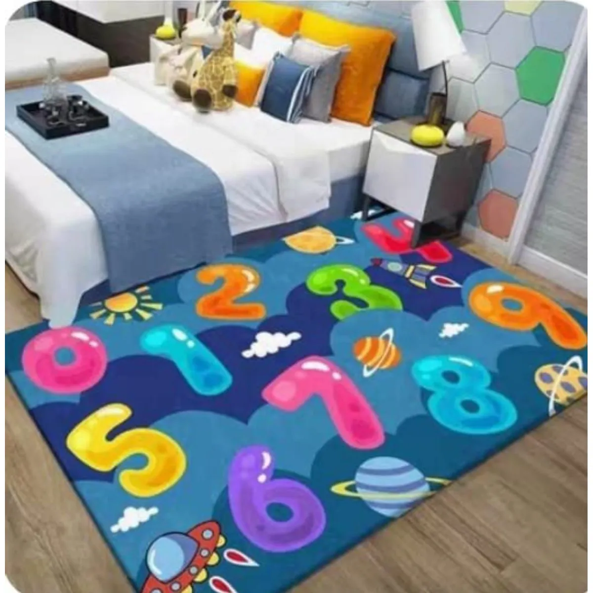 GENERICO - Alfombra tapete didáctico para niños  base anti deslizante 80 x 120cm