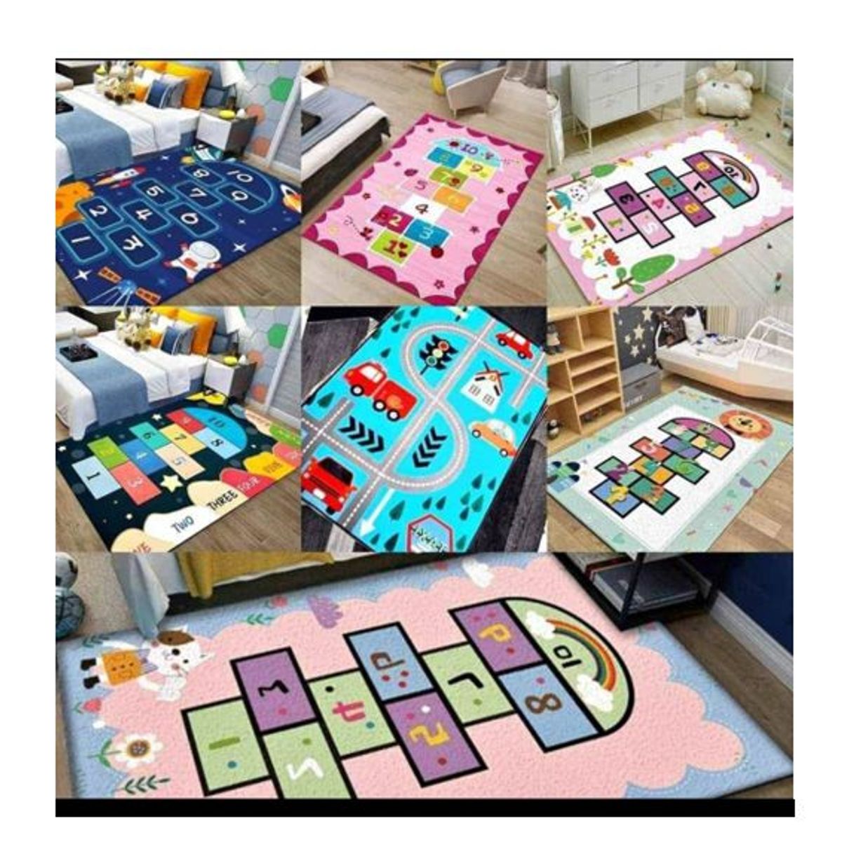 GENERICO - Alfombra tapete didáctico para niños  base anti deslizante 80 x 160cm