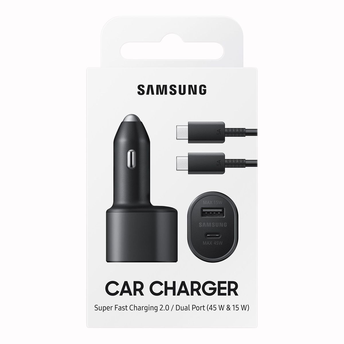 SAMSUNG - Cargador Auto Samsung 45W USB-C Fast Charge Dual Port