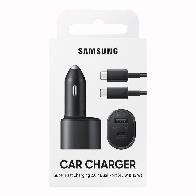 SAMSUNG - Cargador Auto Samsung 45W USB-C Fast Charge Dual Port