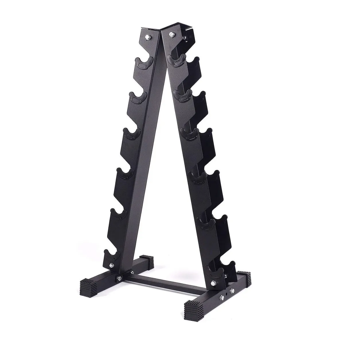 ALPHA GYM - Soporte de mancuernas rack para pesas alta resistencia Black