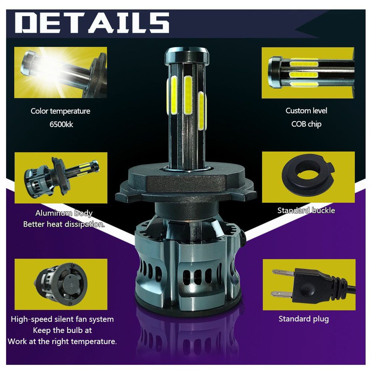 GENERICO - Luces Led H4 Alta/baja Sistema 360 300% Mas Brillo