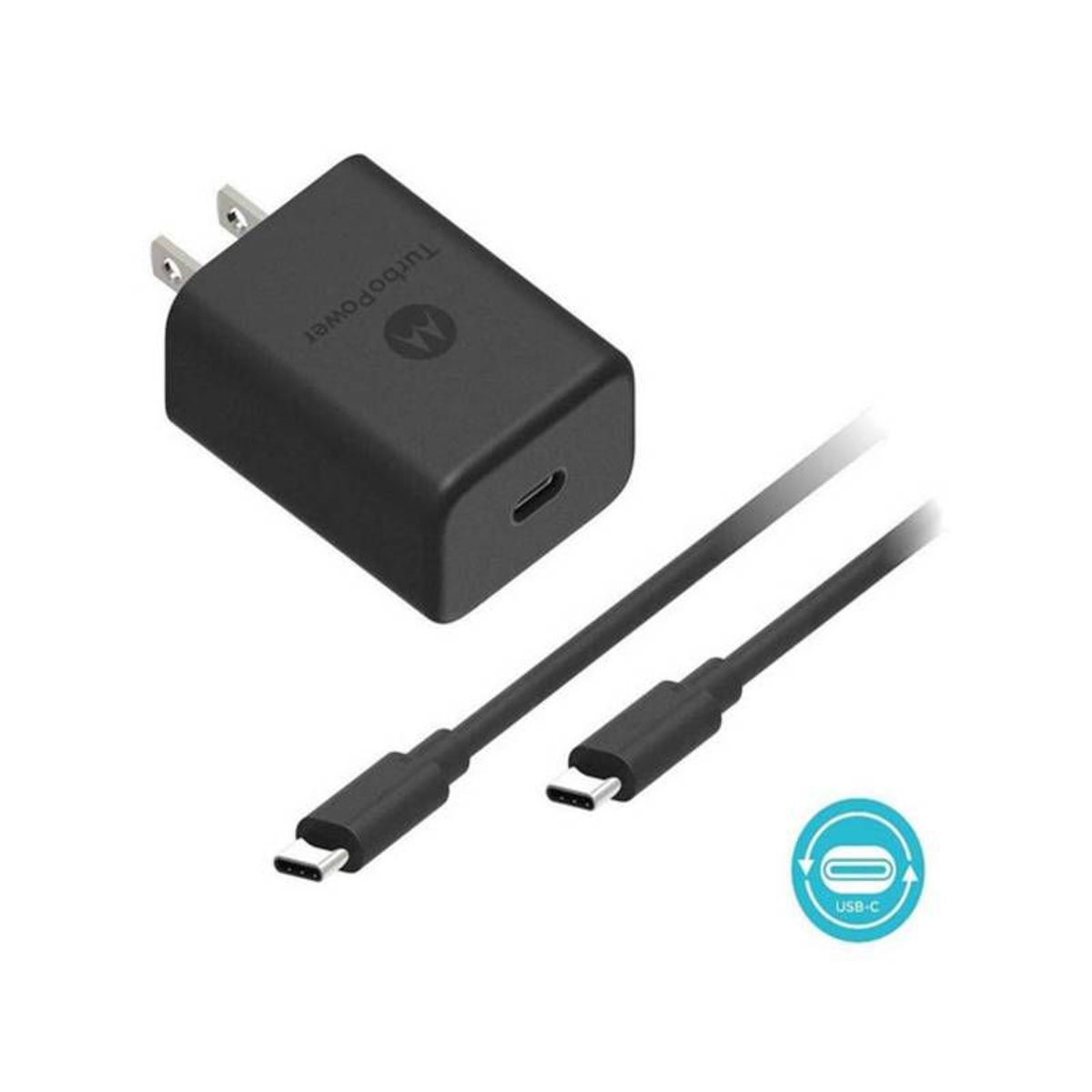 MOTOROLA - Cargador Motorola TurboPower 27W con Cable Tipo C Negro