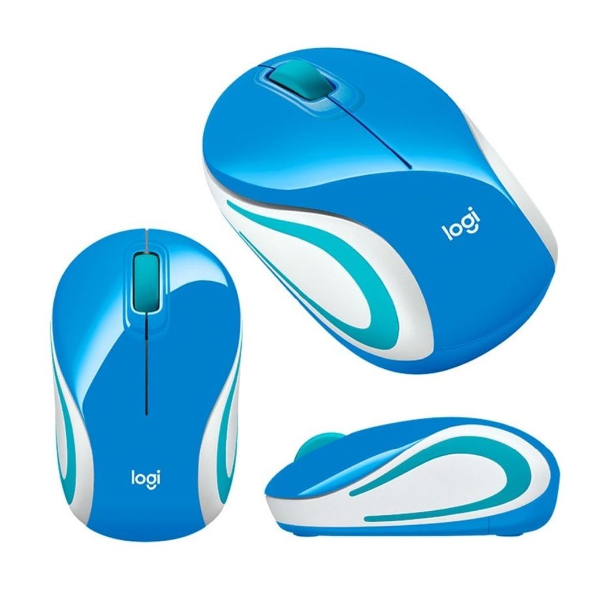 LOGITECH - MOUSE LOGITECH MINI M187 WIRELESS BLUE 910-005360