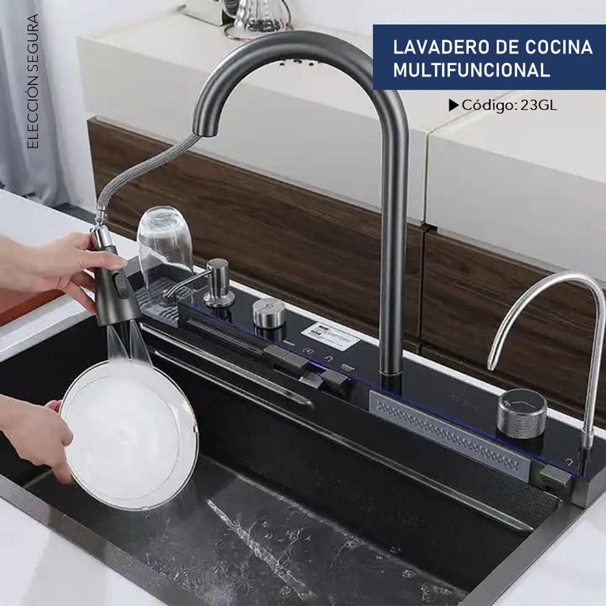 GENERICO - LAVADERO MULTIFUNCIONAL DE 5 TECLADOS 23GL01 DIGITAL