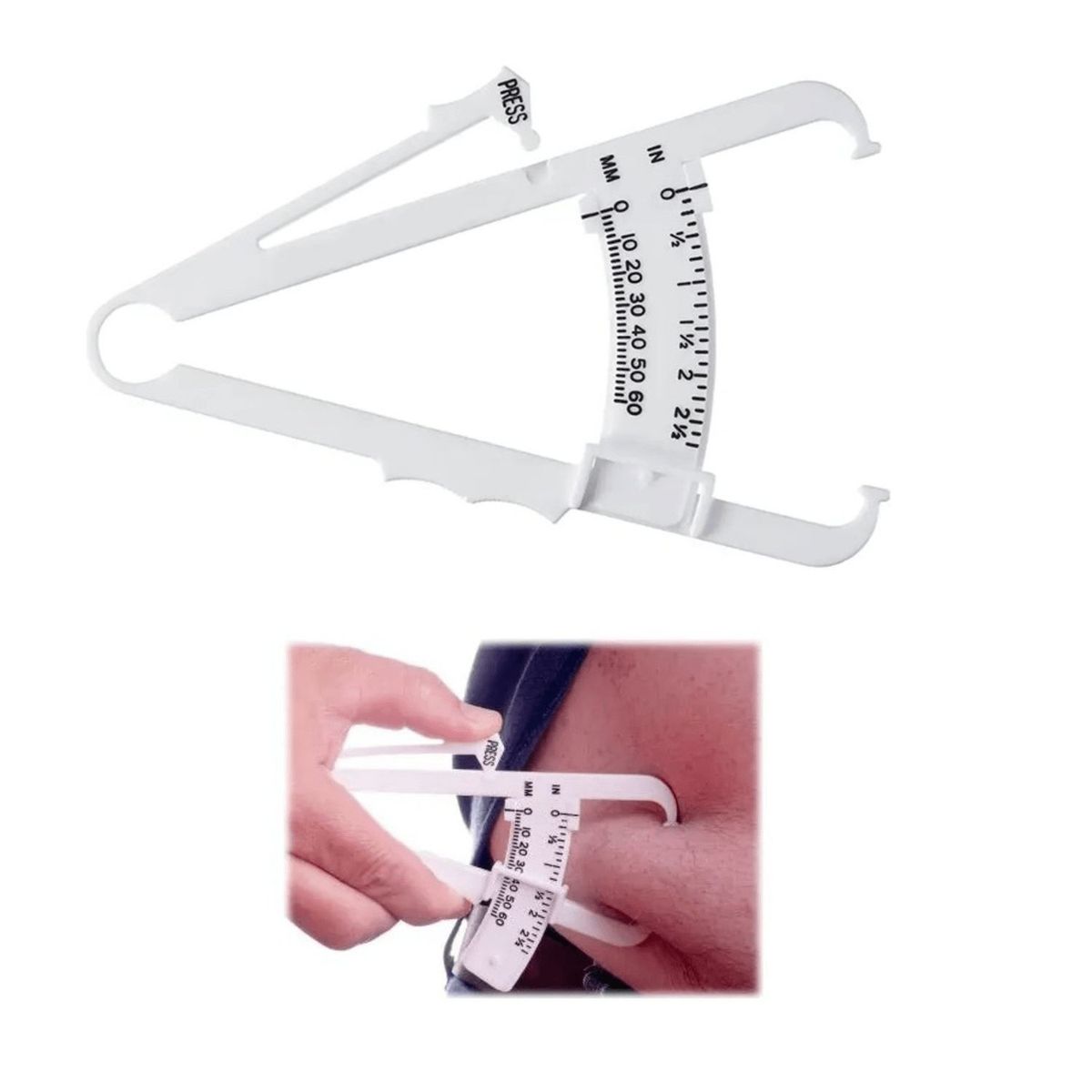 ALPHA GYM - Adipómetro medidor de grasa corporal Plicometro Calibrador