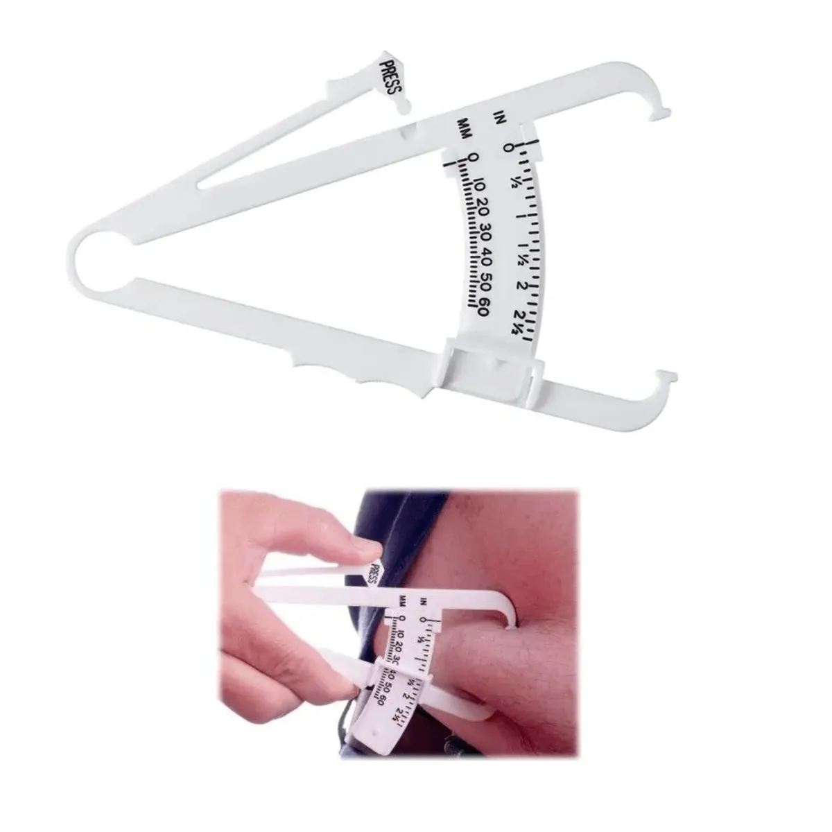 ALPHA GYM - Adipómetro medidor de grasa corporal Plicometro Calibrador