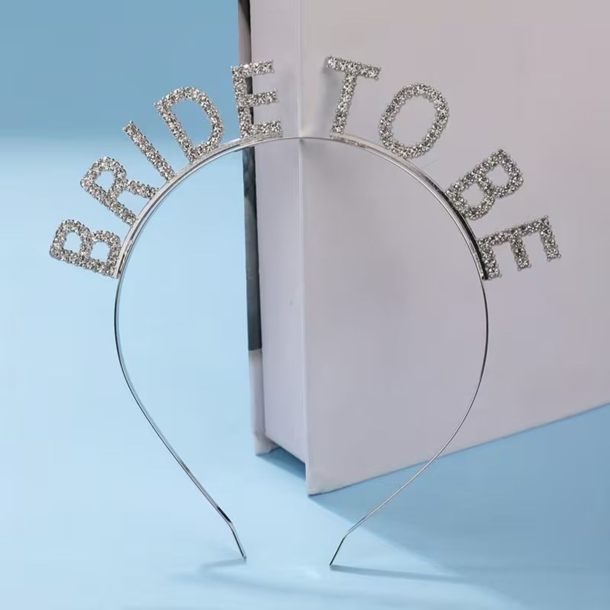 GENERICO - Vincha Plateada brillos Novia Despedida de Soltera Bride