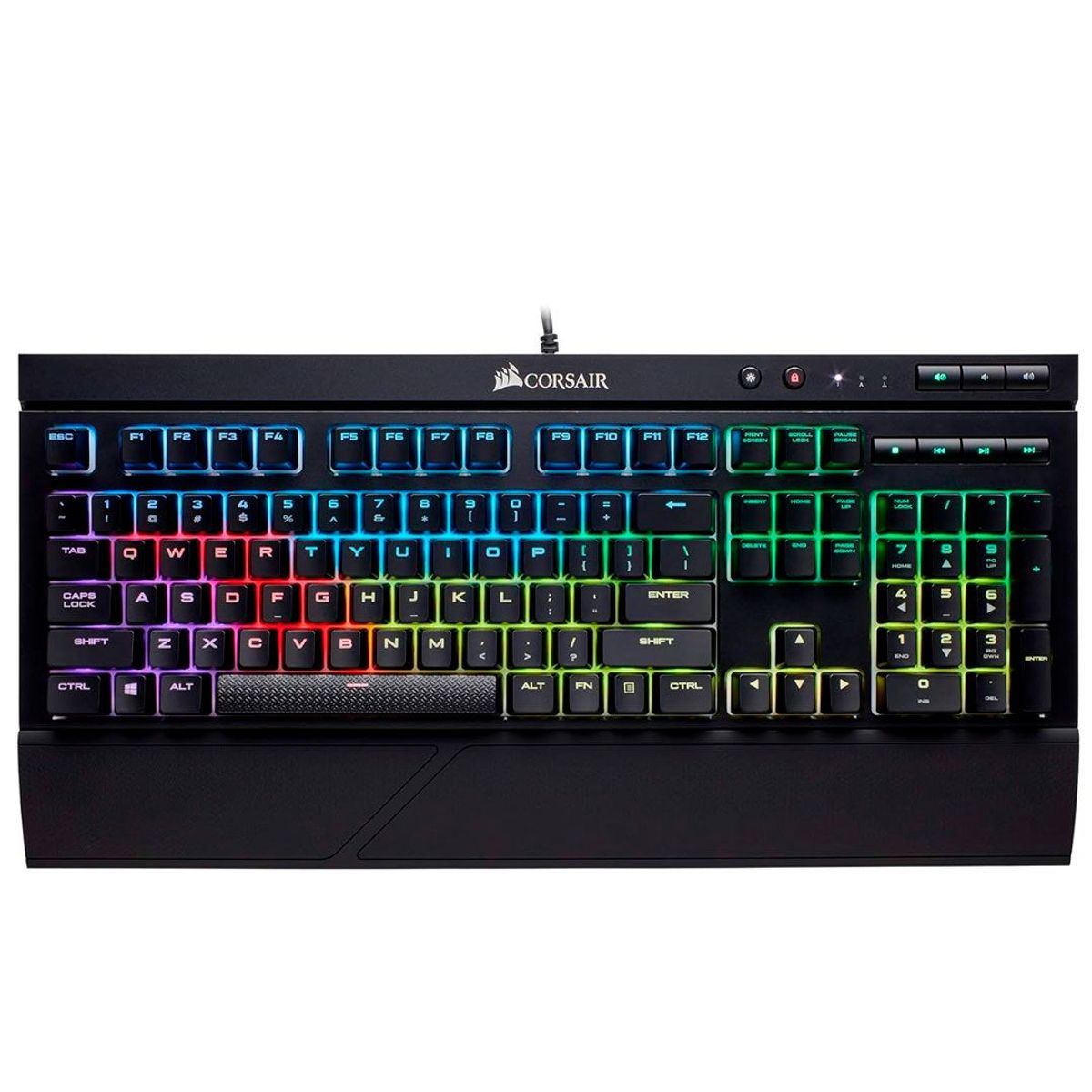 CORSAIR - Teclado gamer Corsair NEGRO K68 QWERTY Cherry MX Red español RGB