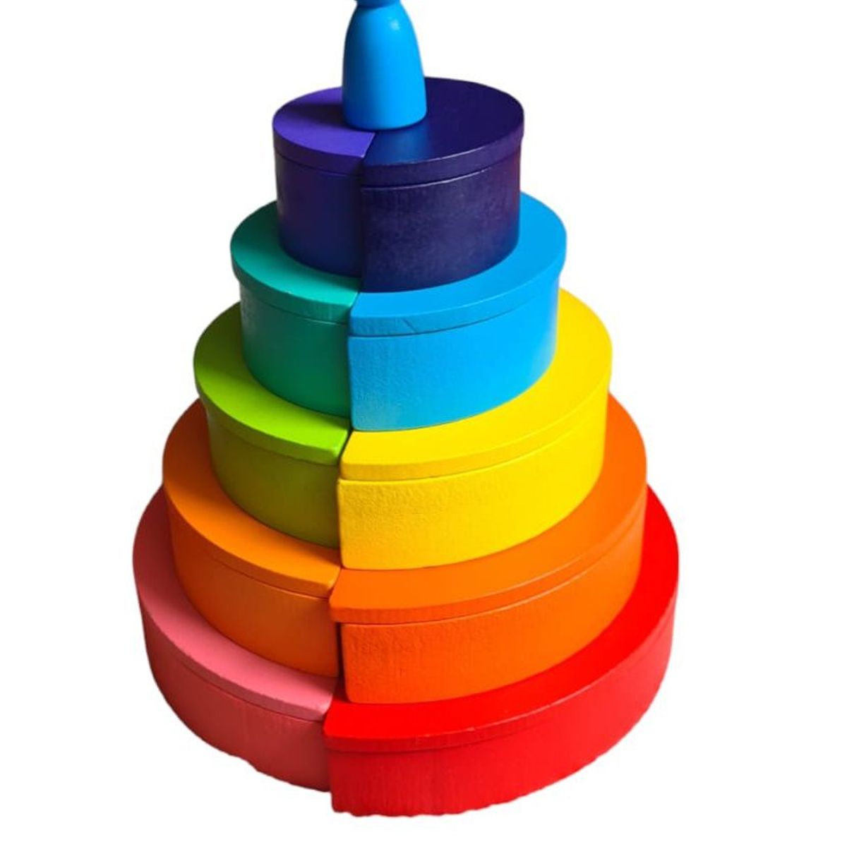 GENERICO - Bloques arcoíris de construcción Montessori 45 PCS