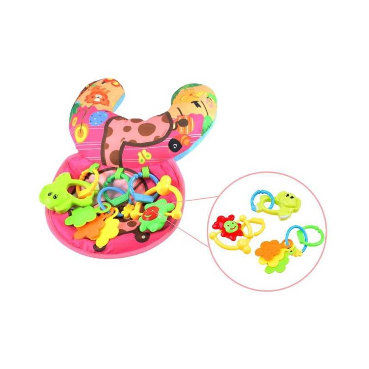 GENERICO - COJIN PARA ESTIMULAR EL GATEO DEL BEBE ROSA