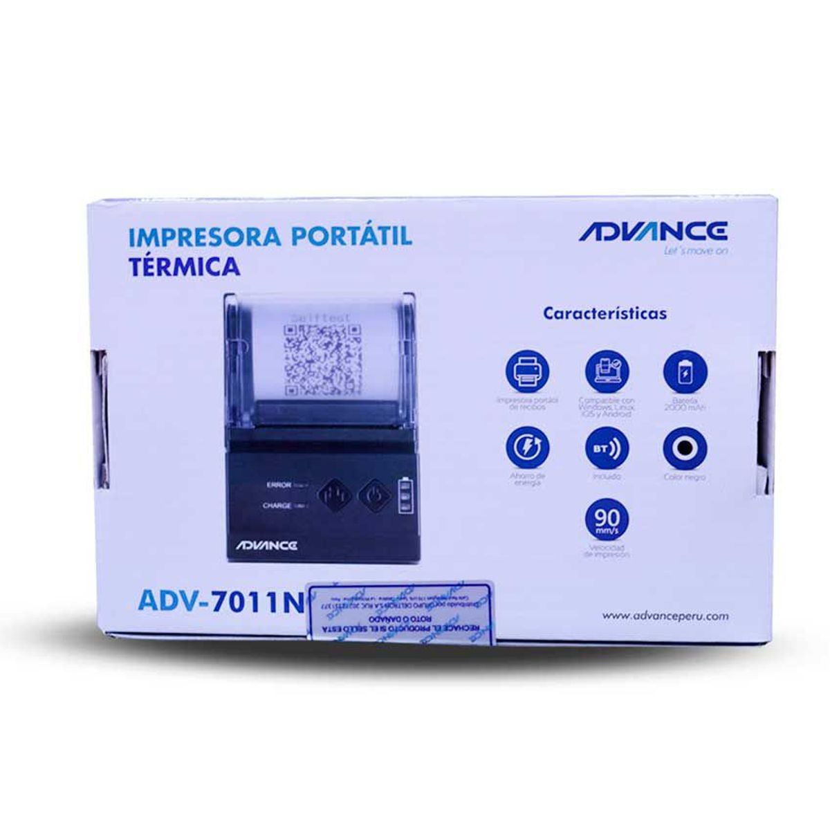 ADVANCE - Impresora Portátil Avance ADV 7011 Inalámbrico Bluetooth Papel 58mm