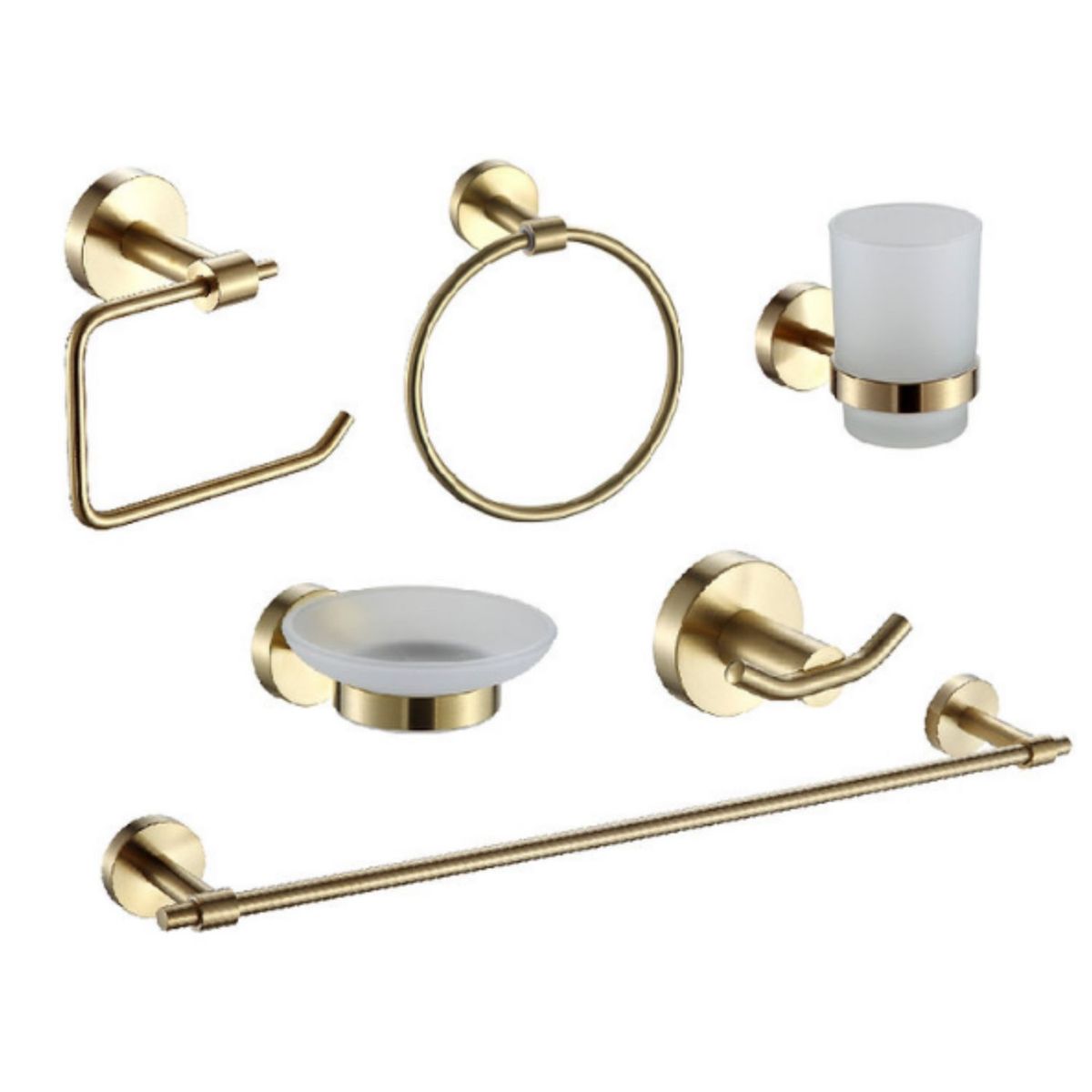 GENERICO - Acesorios para Baño Kit 6 Piezas XM Dorado
