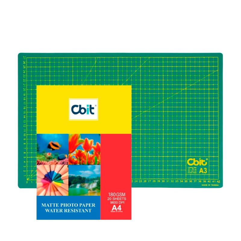 GENERICO - Base de Corte A3 Verde CBIT y Papel Fotográfico Mate