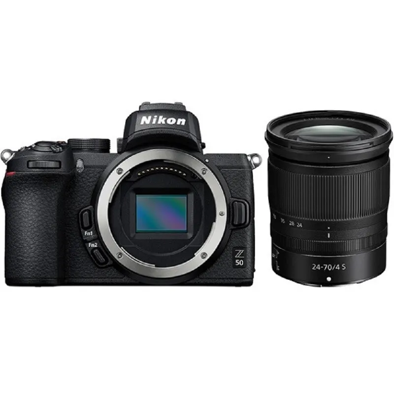 NIKON - Nikon Z50 Sin Espejo Cámara Kit Con 24-70mm f4 S Lente - Negro