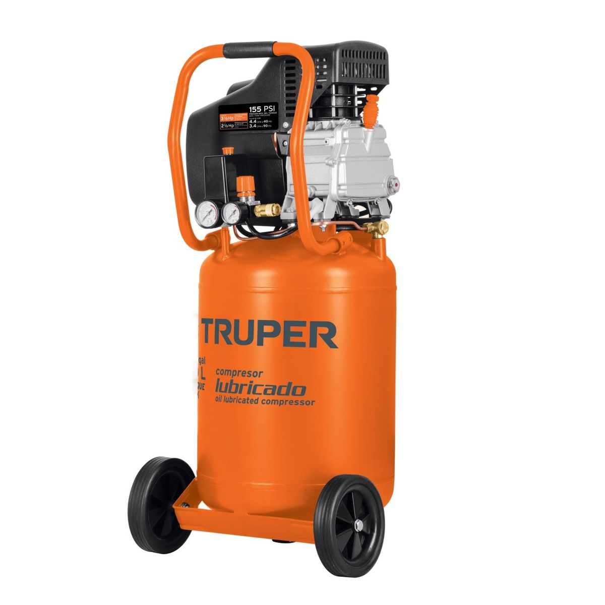 TRUPER - Compresora de aire, 50 L vertical, 2610W (3-1/2 HP), TRUPER