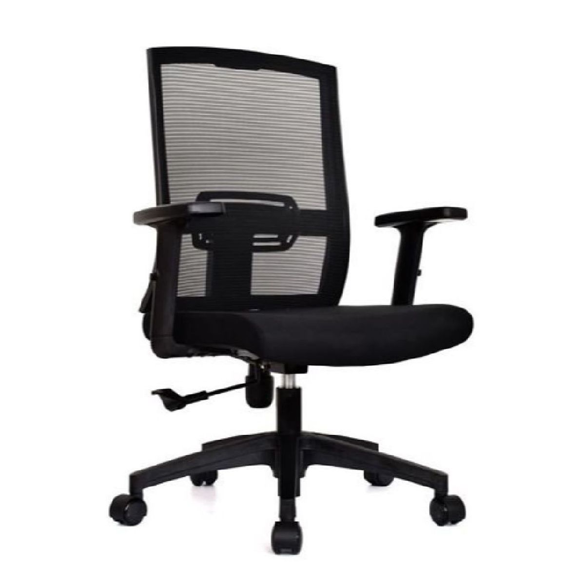 MOBELART - Silla de Oficina Gerente Monk Semi Reclinable Negro möbelArt