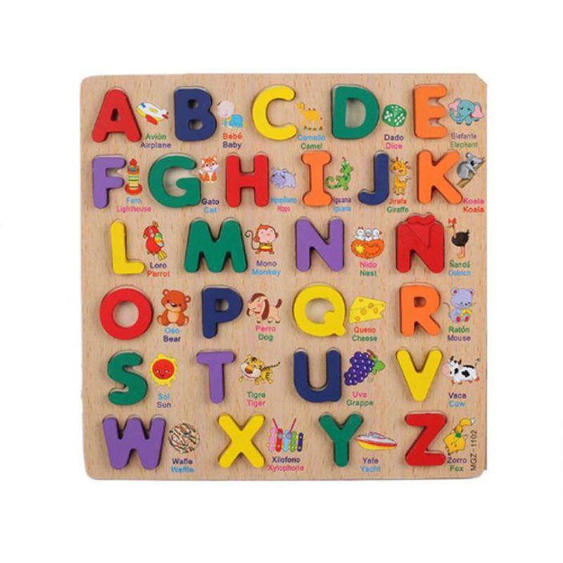 GENERICO - Rompecabeza  de encaje  ABC español - ingles