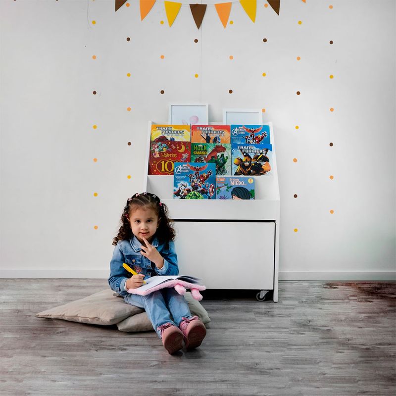 ALL CENTER MUEBLES DE MELAMINA - Librero Rafaela Cuatro Niveles con Baul