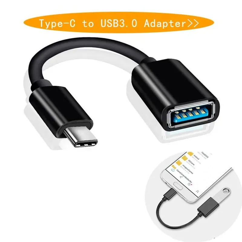 GENERICO - ADAPTADOR OTG TIPO C A USB HEMBRA - NEGRO