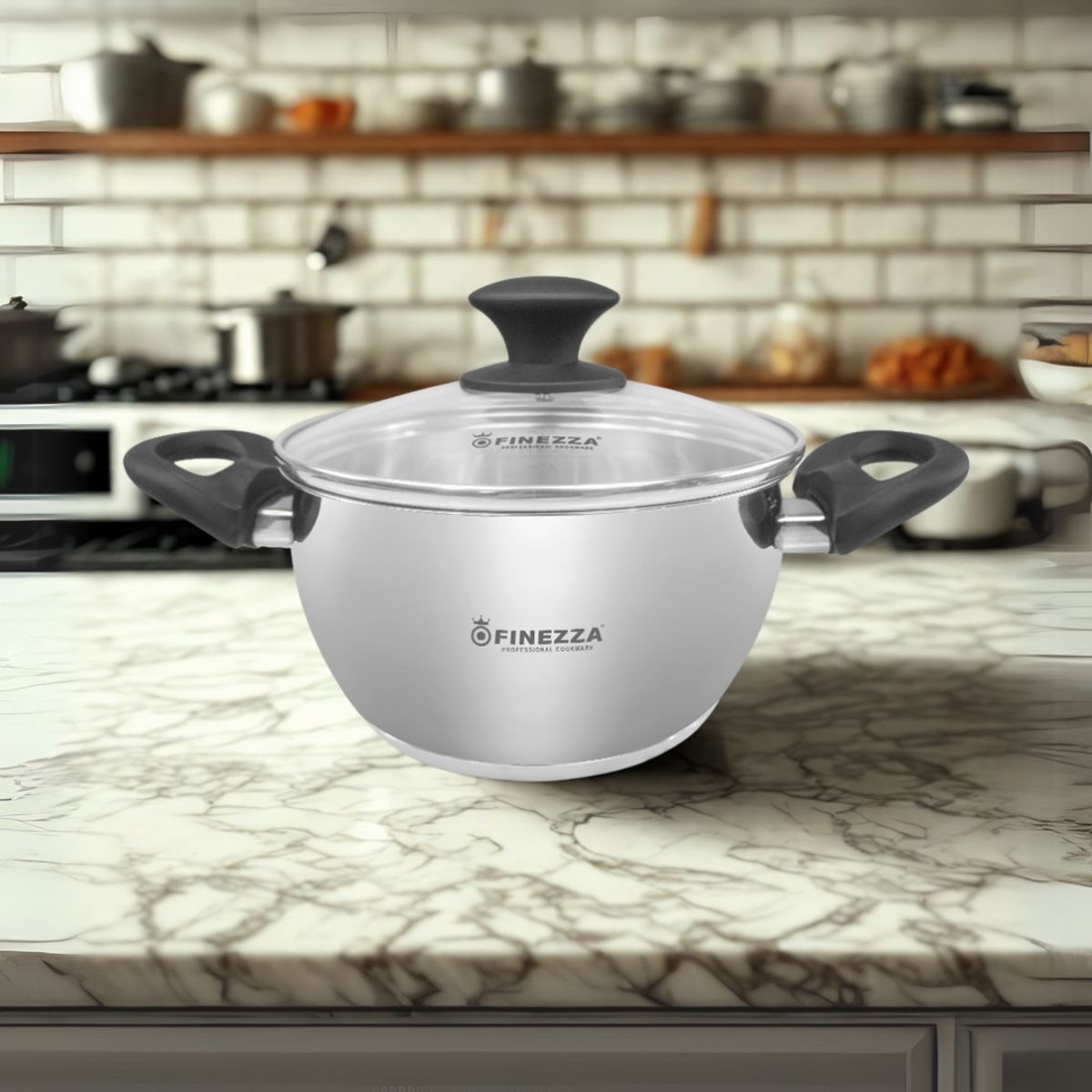 FINEZZA - Olla de Acero Inoxidable FINEZZA de 20 cm FF-0020-IN