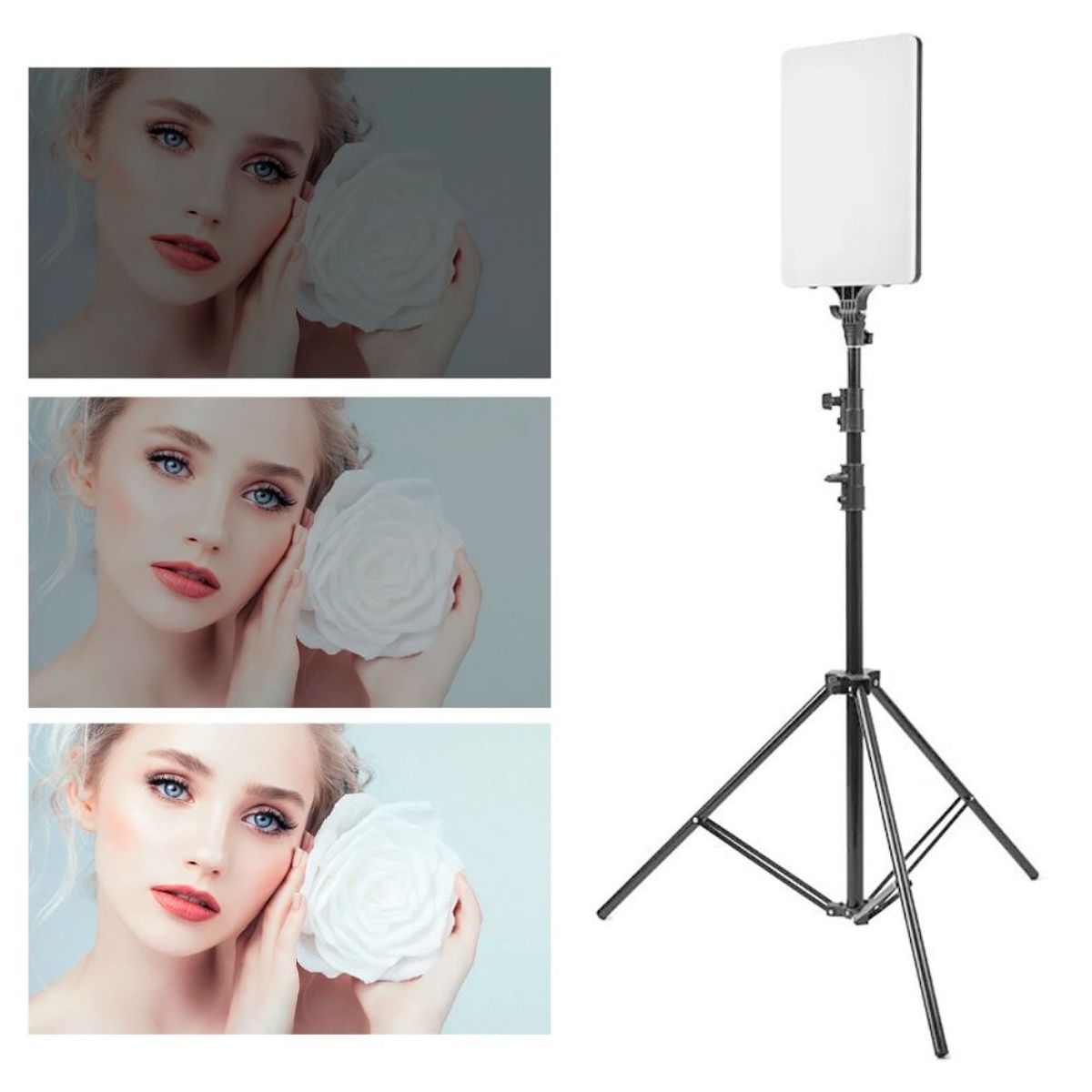 GENERICO - Panel Luces Iluminación Led Fotografia Estudio Profesional 16 Pulgadas