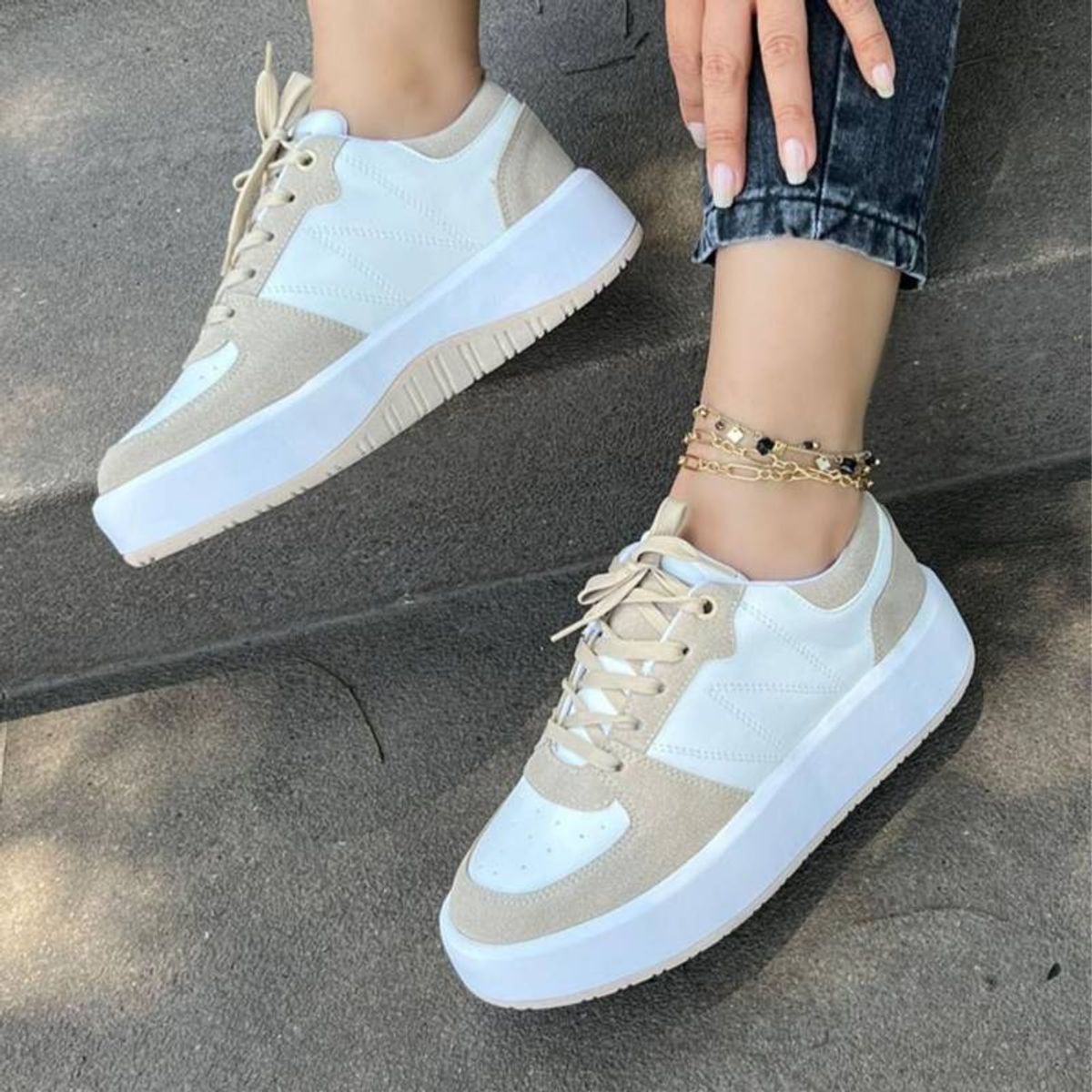 GENERICO - Zapatilla Mujer L1015-55 Cristina Benavente Beige