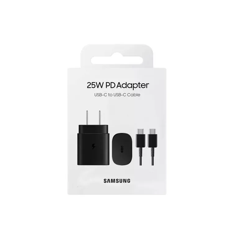 SAMSUNG - Cargador 25W Samsung USB C de Carga Rápida Original Negro