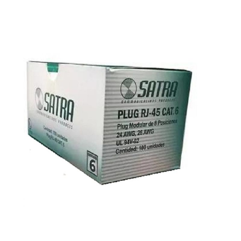 SATRA - Conectores Plug Rj-45 Satra Cat 6 Cables De Red Patch Cord