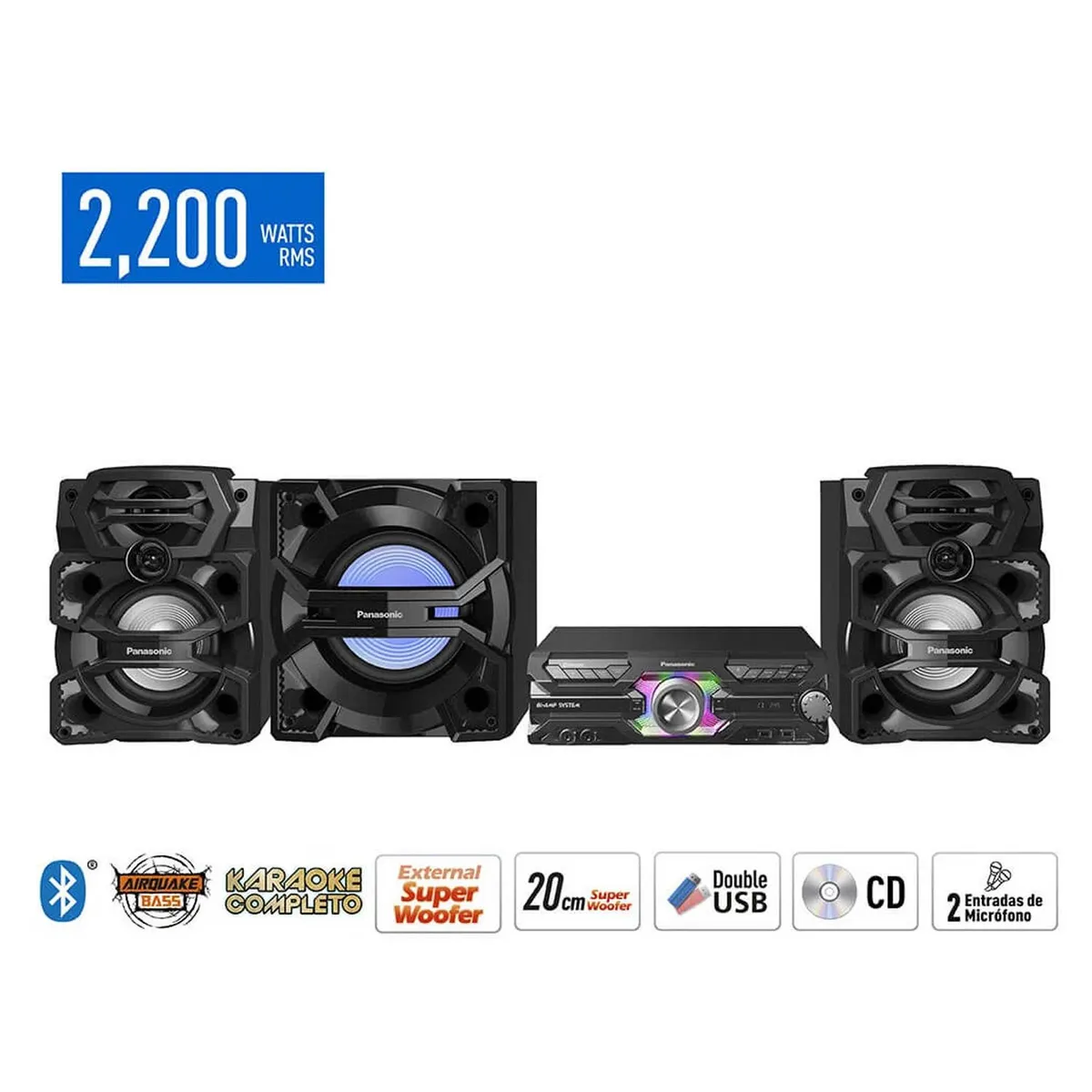 PANASONIC - Minicomponente Panasonic con Bluetooth 2200W AKX930